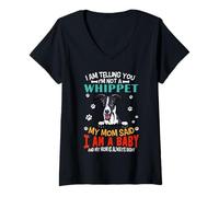 Mujer I Am Telling You I'm Not A Whippet Dog Mom Puppy Lovers Camiseta Cuello V