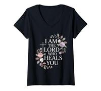Mujer I Am The Lord Who Heals You Bible Christian Healing - Camiseta Cuello V