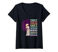 Mujer I Am The Storm Mes de la Historia Negra del Orgullo afroamer Camiseta Cuello V