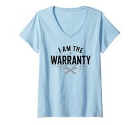 Mujer I Am The Warranty Funny Mecánico Técnico Llave De Coche Camiseta Cuello V