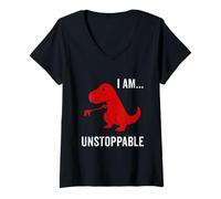 Mujer I Am Unstoppable - Divertido regalo de dinosaurio T-Rex Camiseta Cuello V