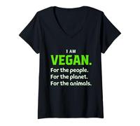 Mujer I Am Vegan Vegetarian Vegan Camiseta Cuello V