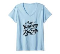 Mujer I Am Wearing Her Kidney Frase Trasplante Renal Camiseta Cuello V