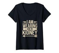Mujer I Am Wearing Her Kidney Frase Trasplante Renal Camiseta Cuello V