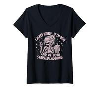 Mujer I Asked Myself If I'm Ok and We Both Started Laughing Meme Camiseta Cuello V