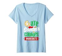 Mujer I Ate Santa Cookies No Regrets Funny Christmas T-Shirt Camiseta Cuello V
