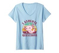 Mujer I Axolotl cuestiona a los niños, linda niña Axolotl Vintage Camiseta Cuello V
