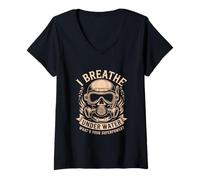 Mujer I Breathe Underwater Vintage Scuba Diver Buceo Camiseta Cuello V