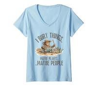 Mujer I Bury Things Maybe Plants Maybe People Funny Bigfoot Camiseta Cuello V