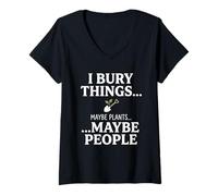 Mujer I Bury Things Maybe Plants Maybe People Funny Frog Camiseta Cuello V