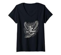 Mujer I Can Do All Things Eagle Motivation - Cita inspiradora Camiseta Cuello V
