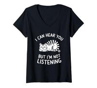 Mujer I Can Hear You Not Listening Camiseta Cuello V
