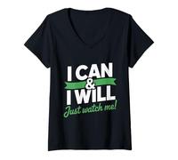 Mujer I Can & I Will Beat Linfoma Cancer Warrior Just Watch Me Camiseta Cuello V