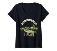 Mujer I Canoe Therefore I Am - Al Aire Libre, Regalo de Camping Camiseta Cuello V