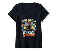 Mujer I Cant Keep Calm Im Going Buceo Diversión Camiseta Cuello V