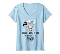 Mujer I Can't Keep Calm I'm Going to Be an Auntie EST 2026 Aunt Camiseta Cuello V