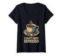 Mujer I Can't Quit Espresso Cafeína Humor Camiseta Cuello V
