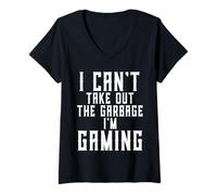 Mujer I Can't Take out The Garbage I'm Gaming Funny Husband Gamer Camiseta Cuello V