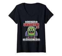 Mujer I Created A Monster He Calls Me Dad Camiseta Cuello V