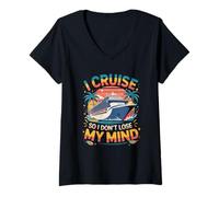 Mujer I Cruise So I Dont Lose My Mind Cruise Vacaciones Camiseta Cuello V