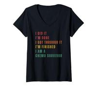 Mujer I Did It I'm Done I Got Through It I'm Finished I'm A Chemo Camiseta Cuello V