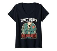 Mujer I Did This on a Mannequin Once Funny Nursing Skeleton Nurse Camiseta Cuello V
