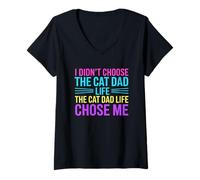 Mujer I Didn'T Choose The Cat Dad Life The Cat Dad Life Chose Me Camiseta Cuello V