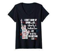 Mujer I Didnt Grow Up Saying With Liberty and Justice for All USA Camiseta Cuello V