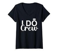 Mujer I Do Crew - Fiesta nupcial a juego, boda, despedida de soltera Camiseta Cuello V