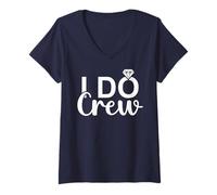Mujer I Do Crew - Fiesta nupcial a juego Camiseta Cuello V