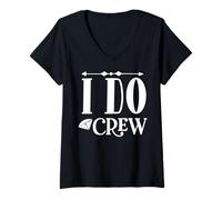 Mujer I Do Crew - Fiesta nupcial a juego, celebración de boda Camiseta Cuello V