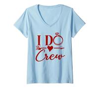 Mujer I Do Crew Matching Group Fiesta nupcial Despedida de soltera Camiseta Cuello V