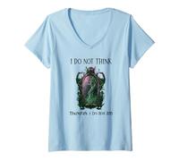 Mujer I Do Not Think Therefore I Do Not Am Sarcastic Witch Pink Camiseta Cuello V