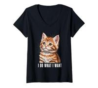 Mujer I Do What | Funny Orange Tabby Cat Lover Camiseta Cuello V
