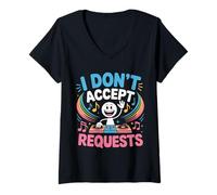 Mujer I Don't Accept Requests DJ Song Playlist Jokes |- Camiseta Cuello V