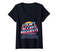 Mujer I Don't Accept Requests DJ Song Playlist Jokes - Camiseta Cuello V