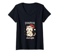 Mujer I Don't Do Silent Nights - Funny Christmas Cat Camiseta Cuello V
