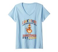 Mujer I Don't Fart I Just Whisper in My Pants Funny Chicken Camiseta Cuello V
