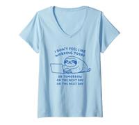 Mujer I Don't Feel Like Working Today Camiseta Cuello V