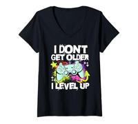 Mujer I Dont Get Older I Level Up Gamer Cumpleaños Camiseta Cuello V