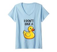 Mujer I Don't Give a Duck Funny Silly Sarcastic Viral Duck Meme Camiseta Cuello V