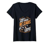 Mujer I Don't Just Race RC Cars I Crash Them Too Funny RC Racing Camiseta Cuello V