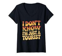 Mujer I Don't Know I'm Just A Tourist Viajero perdido Explorar - Camiseta Cuello V