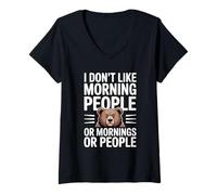 Mujer I Don't Like Morning People Or Mornings Or People Camiseta Cuello V