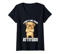 Mujer I Don't Like Your Attitude Sassy Expression Comeback - Camiseta Cuello V