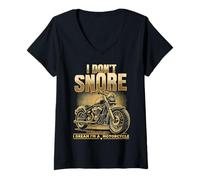 Mujer I Dont Snore I Dream I'm A Motorcycle Motorcycle Motorcycle Funny Biker Camiseta Cuello V