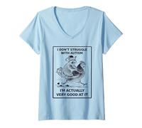 Mujer I Don't Struggle with Autism I'm Very Good Autism Awareness Camiseta Cuello V