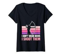 Mujer I Don't Wear Bows I Shoot Them Archery Design Camiseta Cuello V