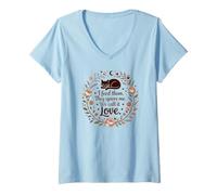 Mujer I Feed Them They Ignore Me We Call It Love - Diseño de Gato Camiseta Cuello V