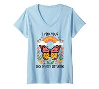 Mujer I Find Your Lack of Faith Disturbing Butterfly Christian Camiseta Cuello V